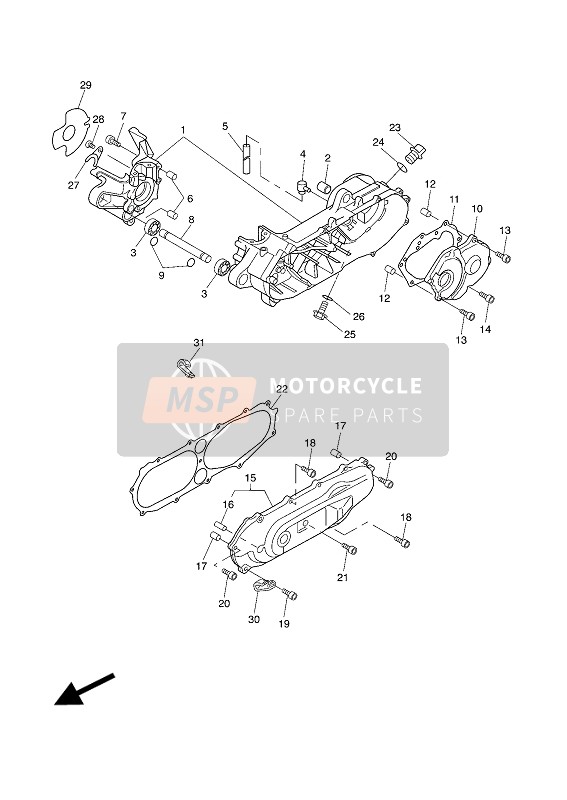 Yamaha EW50N SLIDER 2011 Carter pour un 2011 Yamaha EW50N SLIDER